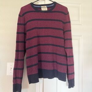 Men's Striped Sweater - Red and Black